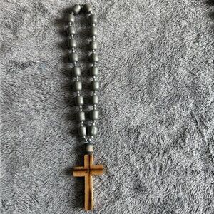 Wooden Cross Beads. Rosary Cross religious Christian. New. Holy Land. Handcarved